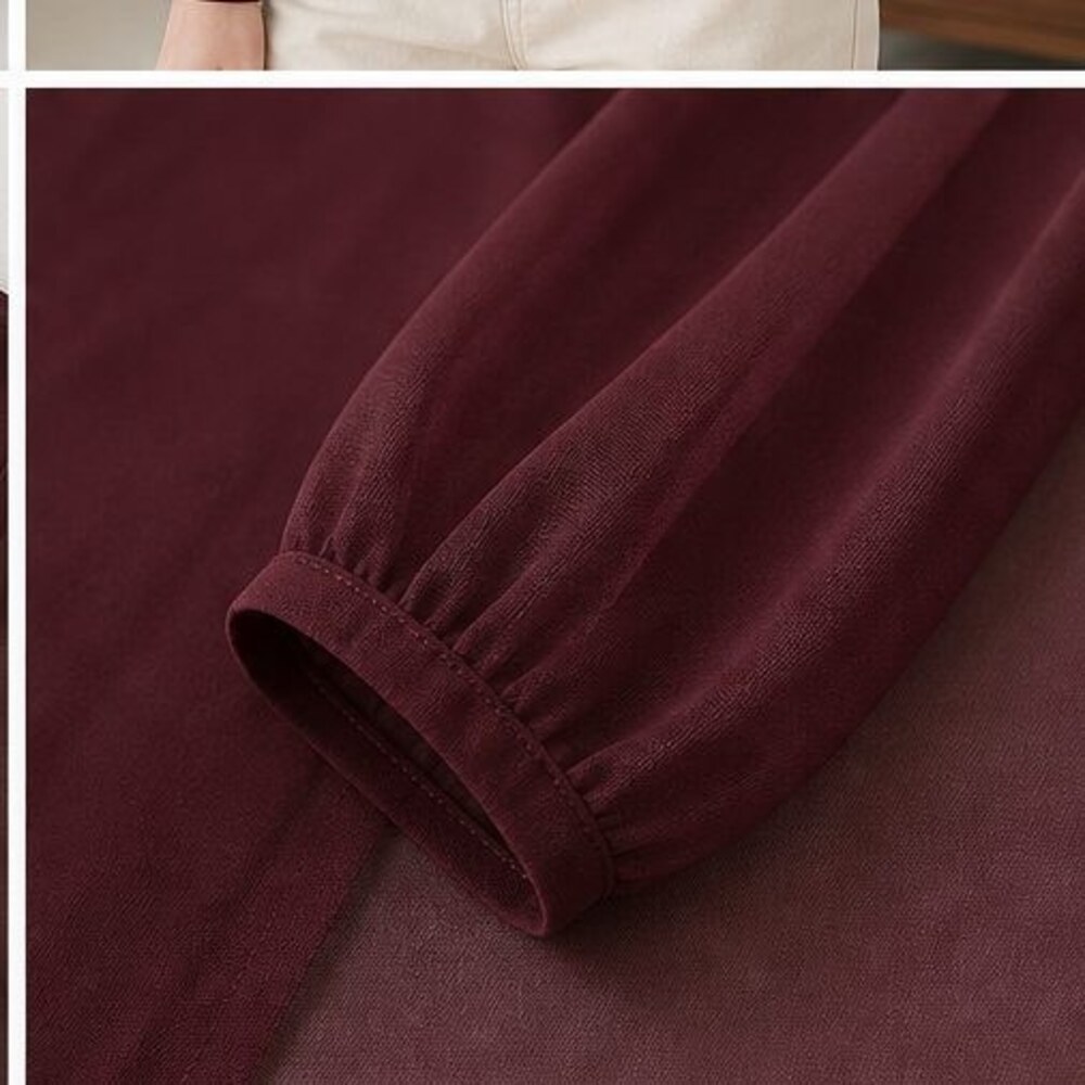 Burgundy Tunic Blouse - Picture 5 of 6